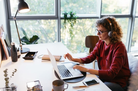 Seekr team member working at desk