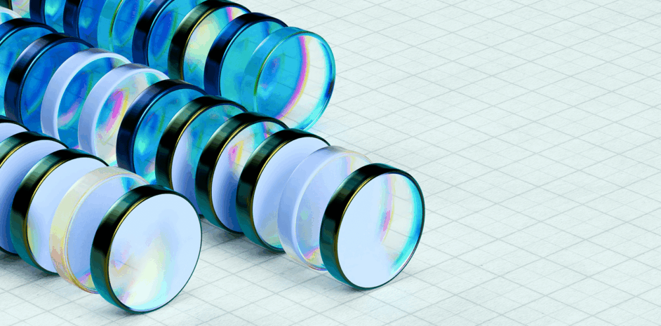 3d transparent coins on a grid representing enterprise AI ROI
